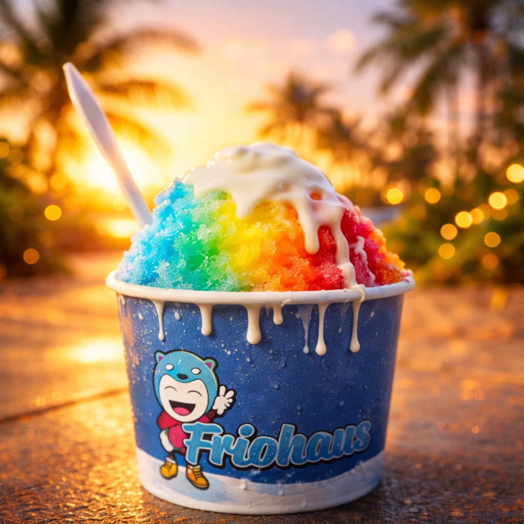 Colorful Friohana shave ice dessert