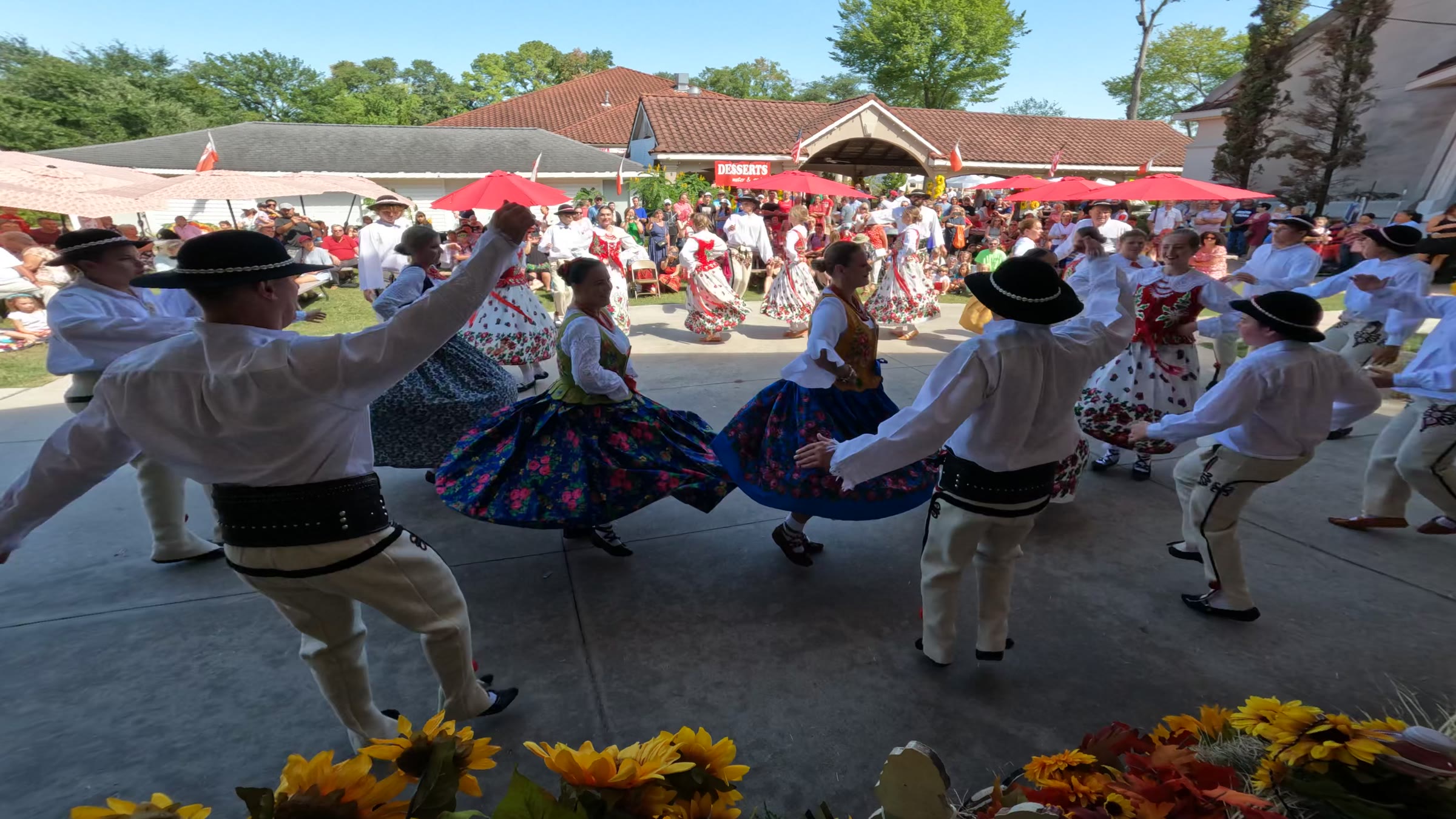 Folk dancers performing at Houston Polish Festival